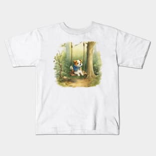 Dog on a swing Kids T-Shirt